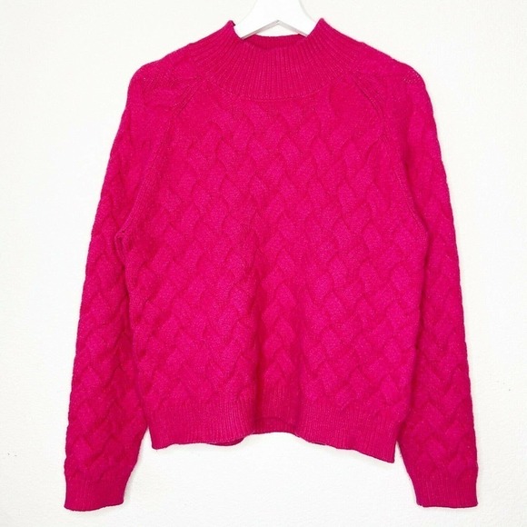 The East Order Basket Weave Fuchsia Pink Sweater - Picture 1 of 6